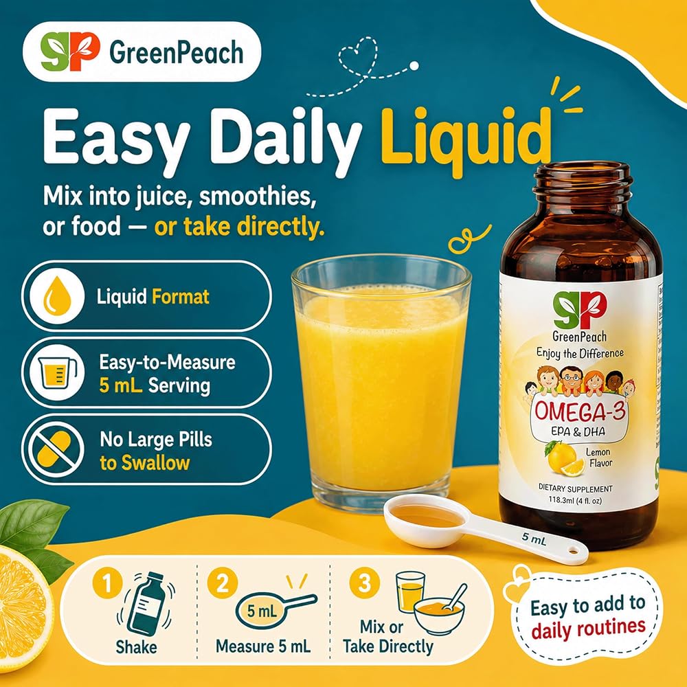 GreenPeach Omega 3 for Kids Liquid Fish Oil - 4 oz - image 5