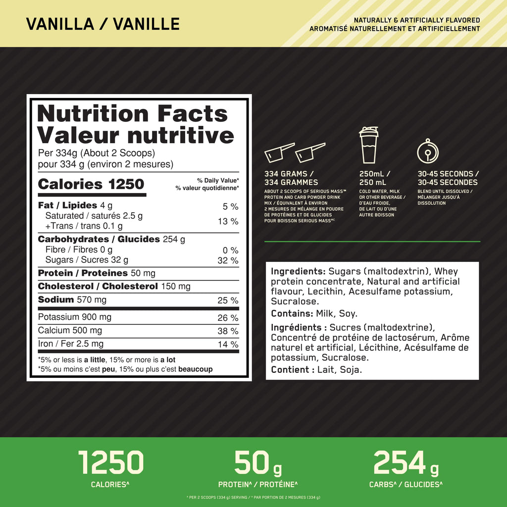 Optimum Nutrition Serious Mass Weight Gainer Protein Powder