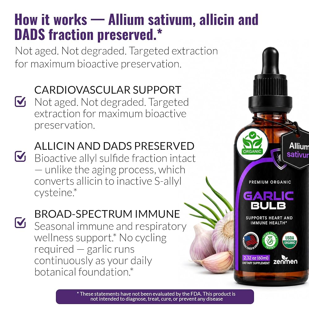 Zenmen Garlic Extract Odorless Tincture - 2.32 Fl Oz - image 5