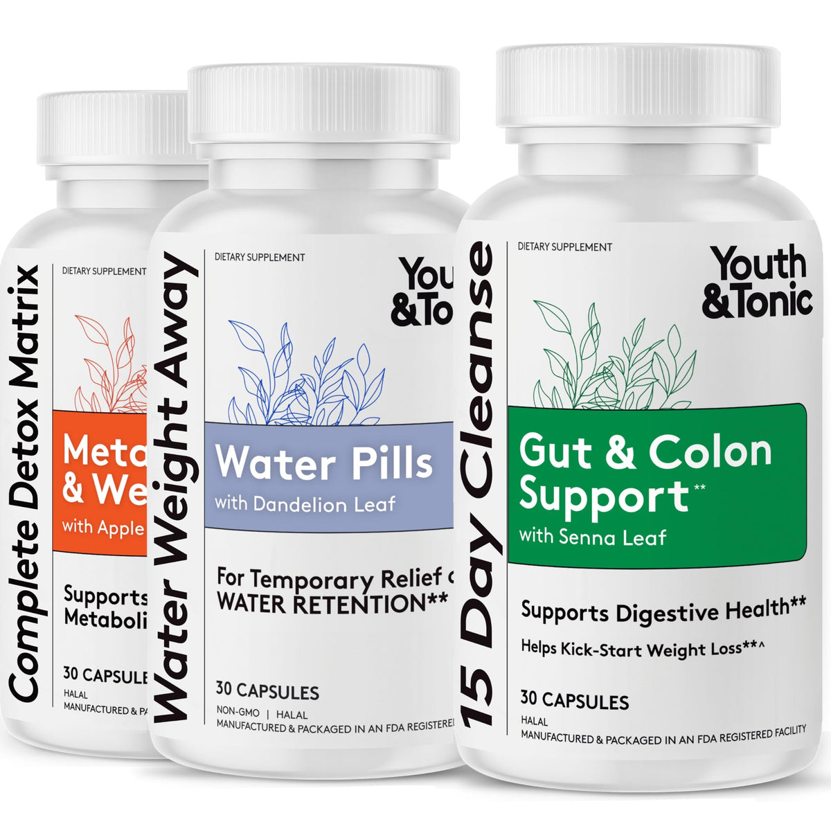 Youth & Tonic 3pk Detox Cleanse Weight Loss