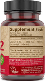 DEVA Vegan Vitamin B12 2500 mcg Methylcobalamin - 270 Tablets - image 3