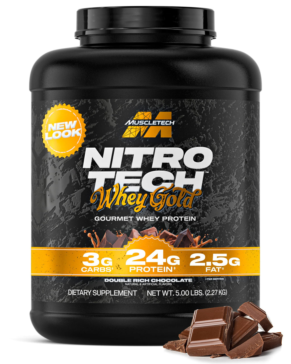 MuscleTech Nitro-Tech Whey Gold Double Rich Chocolate - 5 lb