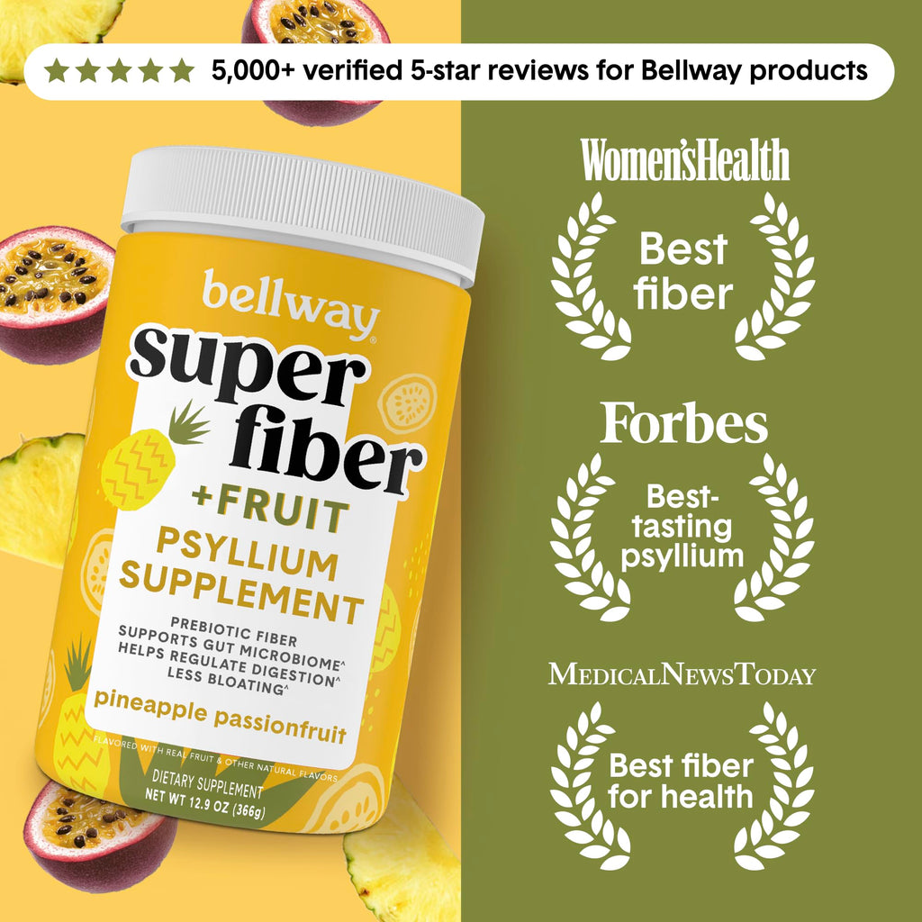 Bellway Super Fiber + Fruit, Organic Psyllium Husk Powder, Sugar-Free