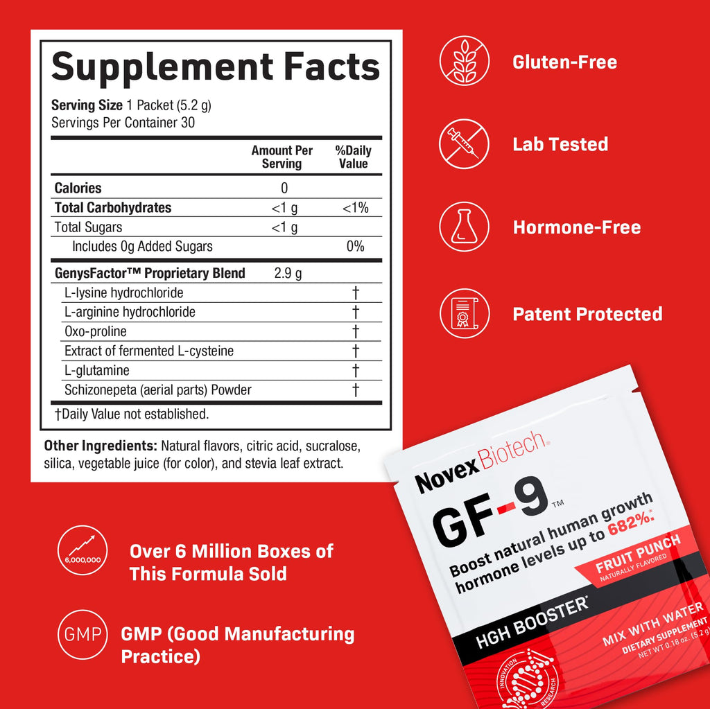 Novex Biotech GF-9 Fruit Punch Powder for Energy - 30 Sachets - image 9