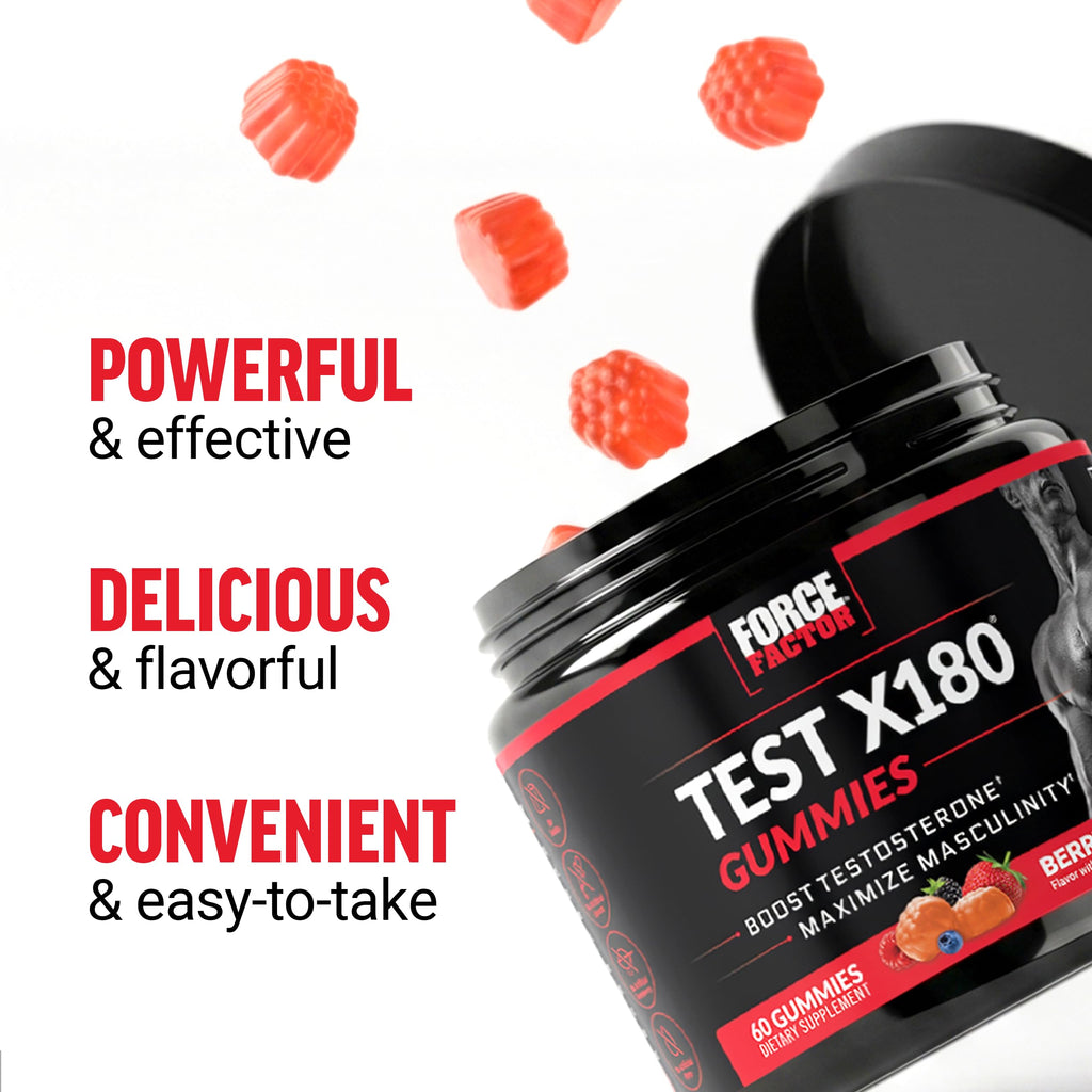 Force Factor Test X180 Gummies Testosterone Booster for Men