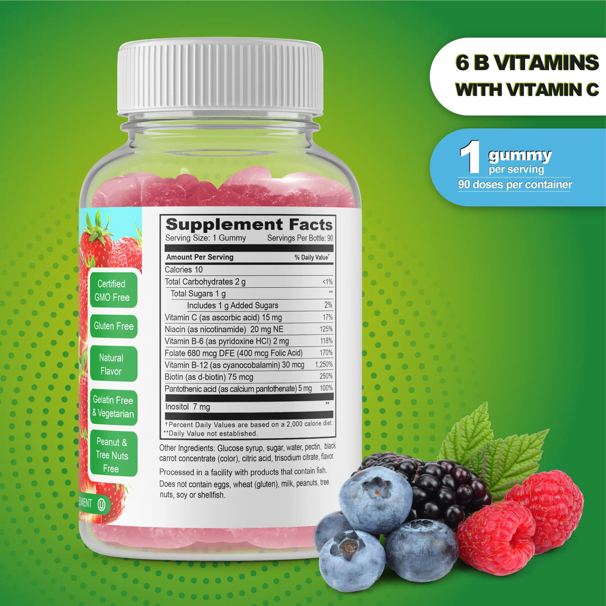 Doctors Finest Vitamin B Complex Gummies Energy Support - 90 Gummies - image 2