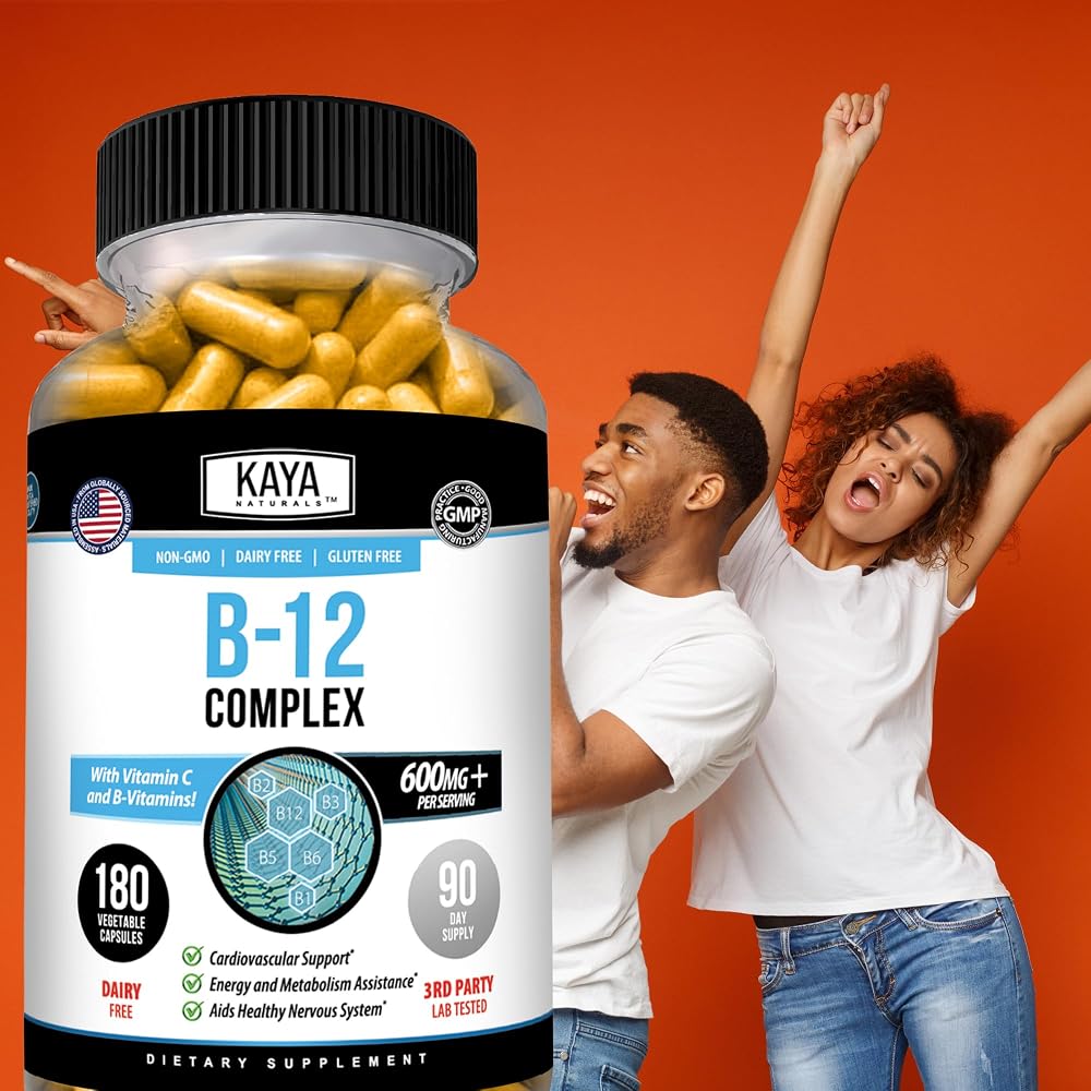 Kaya Naturals B-12 Complex Multivitamin for Energy - 180 Capsules - image 8
