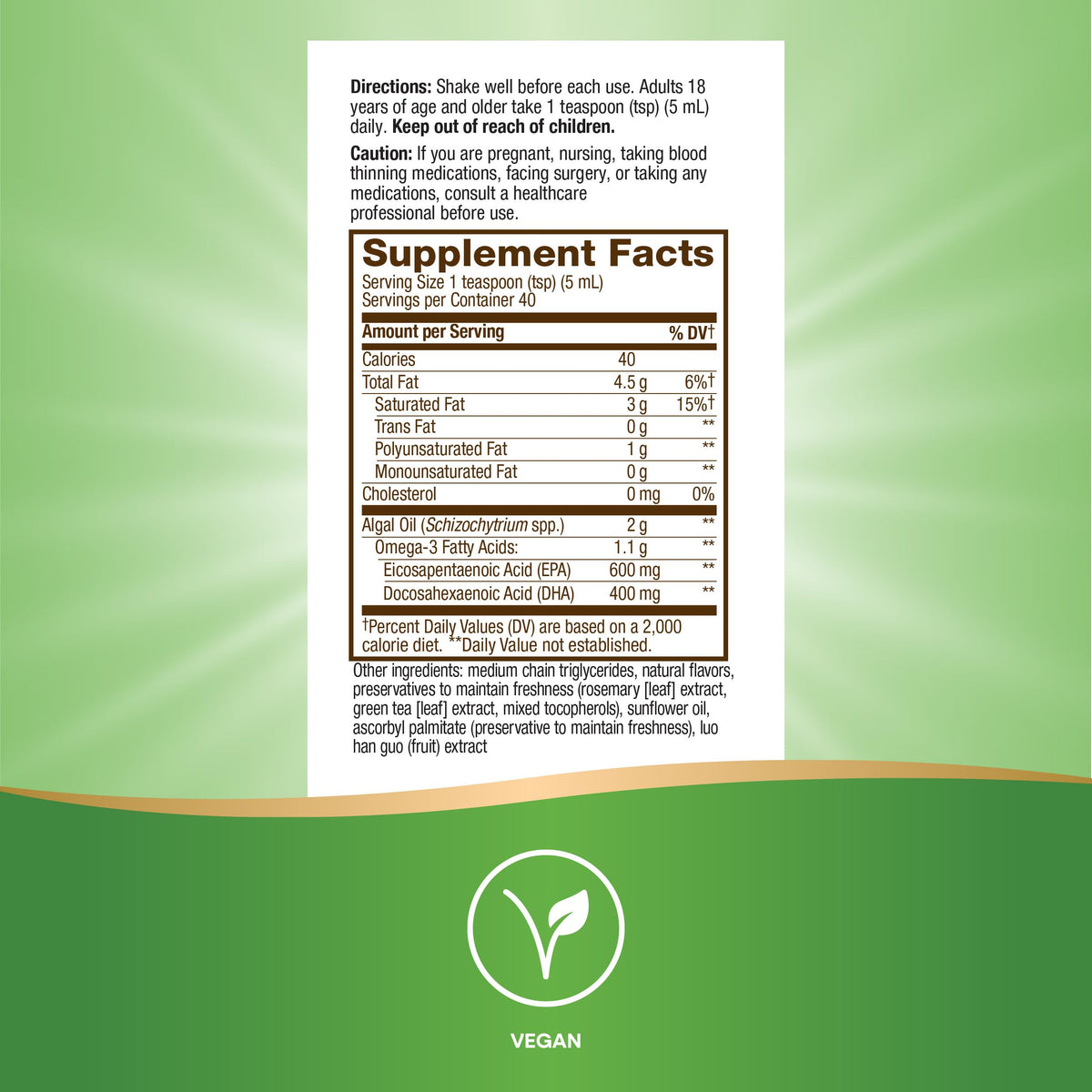 Nature's Way NutraVege Omega-3 for Eye & Brain - 6.8 Fl Oz - image 5