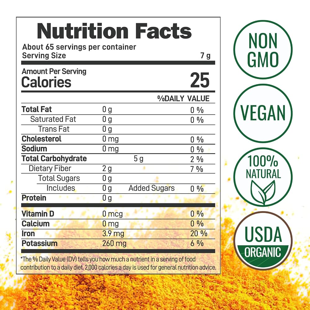 ATNreuro Organic Turmeric Powder - 16 oz - image 5