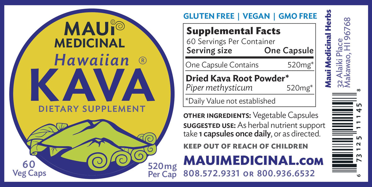 Maui Medicinal Herbs Hawaiian Kava Root 520mg - 60 Vegetarian Capsules - image 5