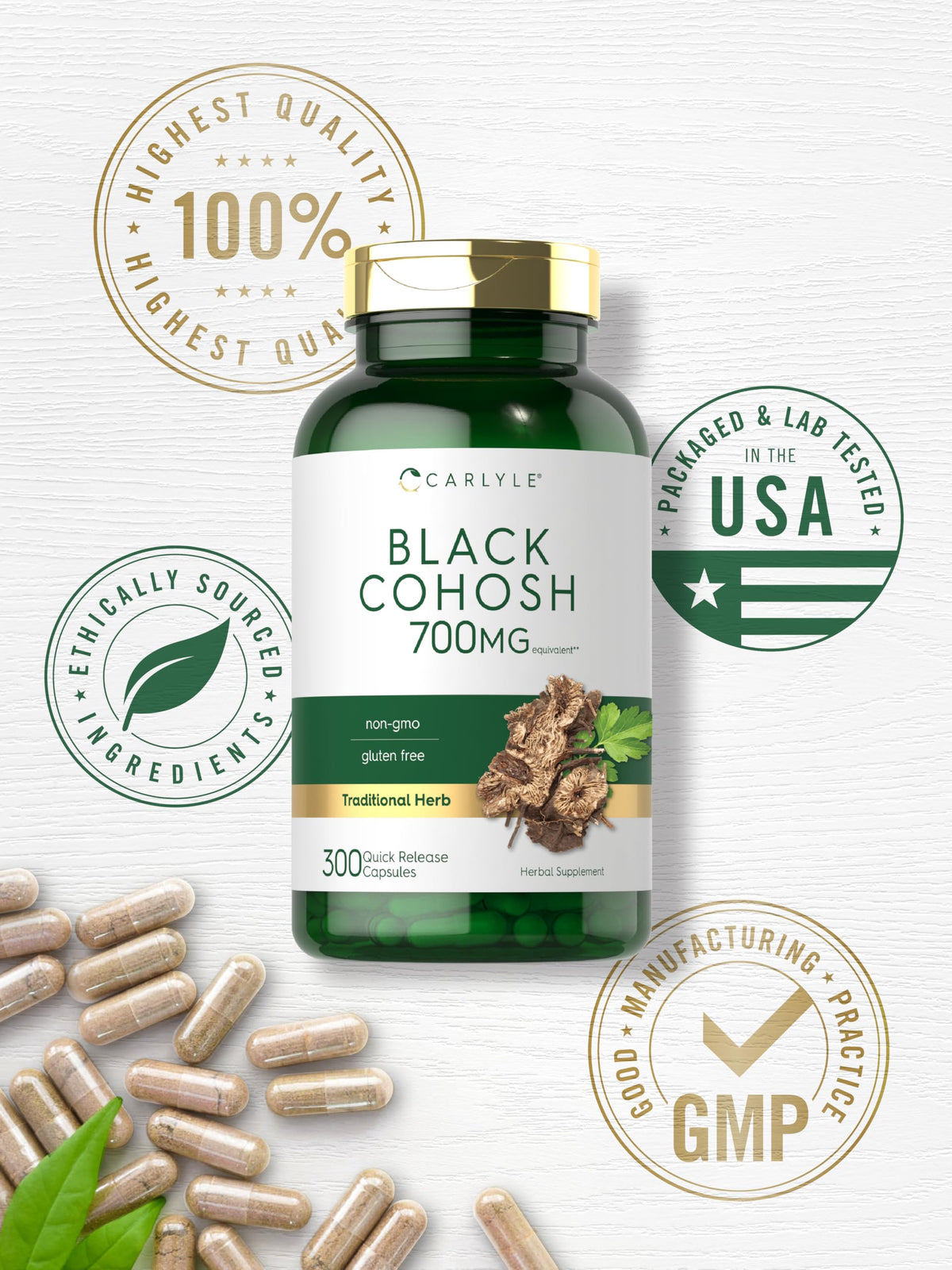 Carlyle Black Cohosh Root Extract Capsules - 300 Count - image 6