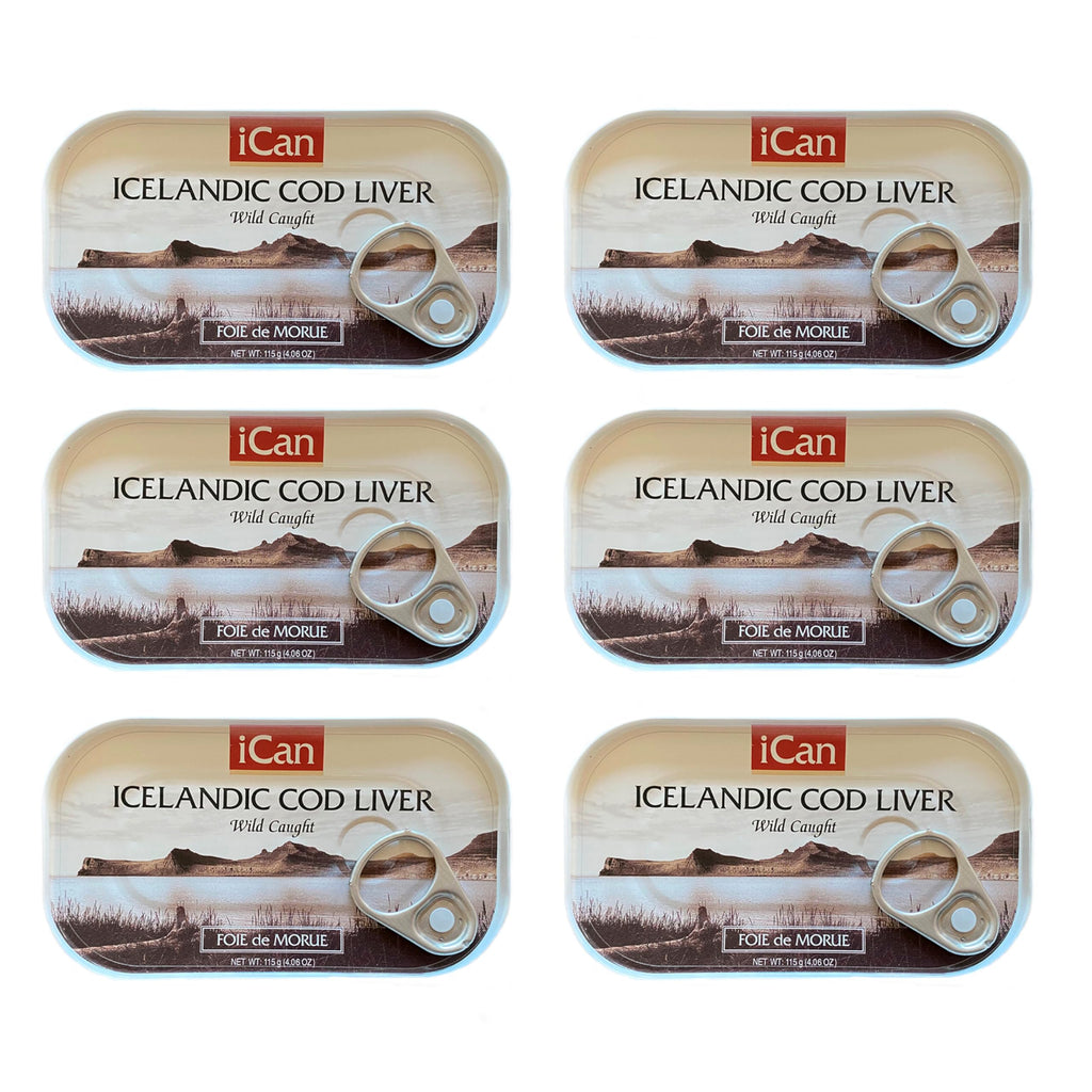 ICAN Icelandic Wild Cod Liver in Own Oil - Pack of 6