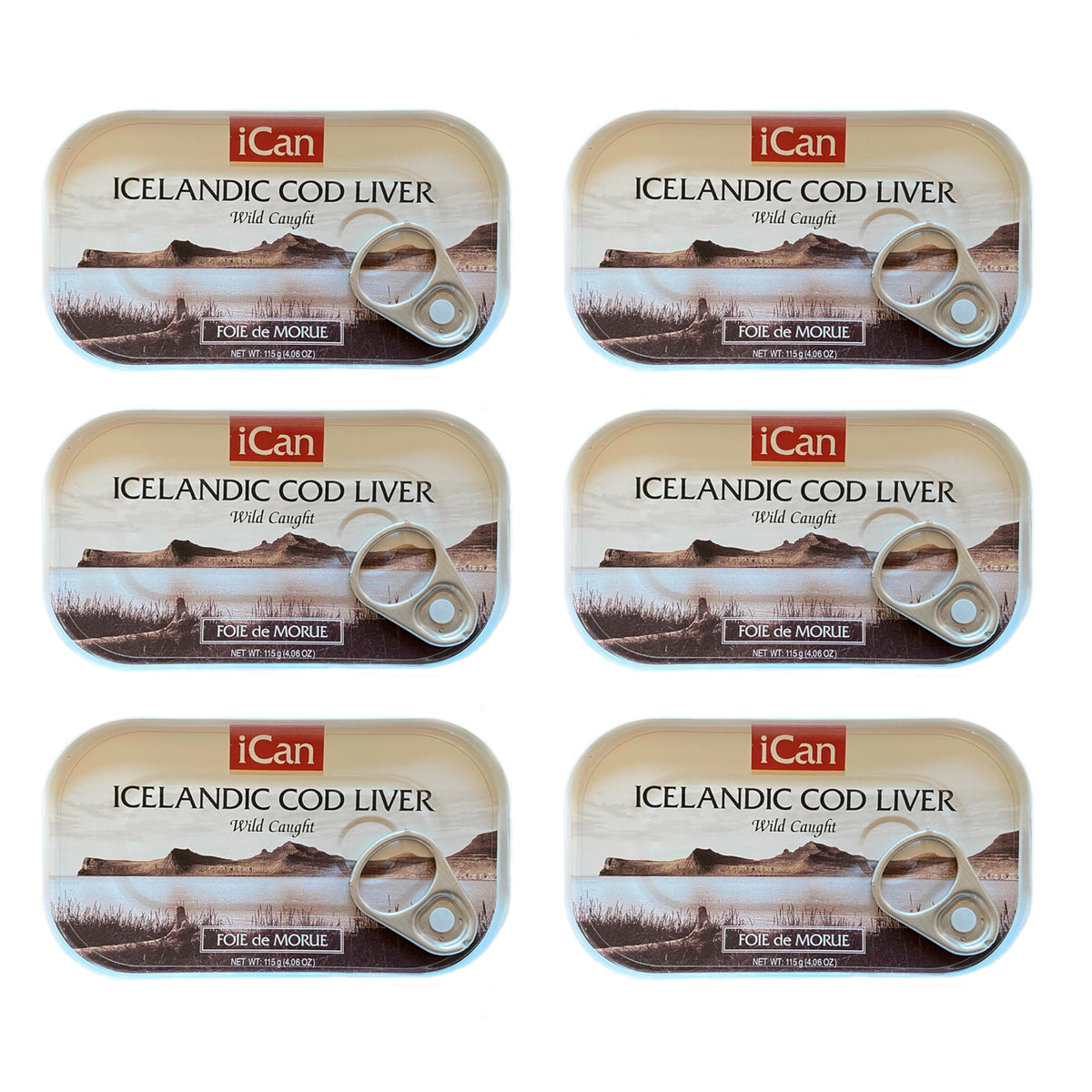 ICAN Icelandic Wild Cod Liver in Own Oil - Pack of 6