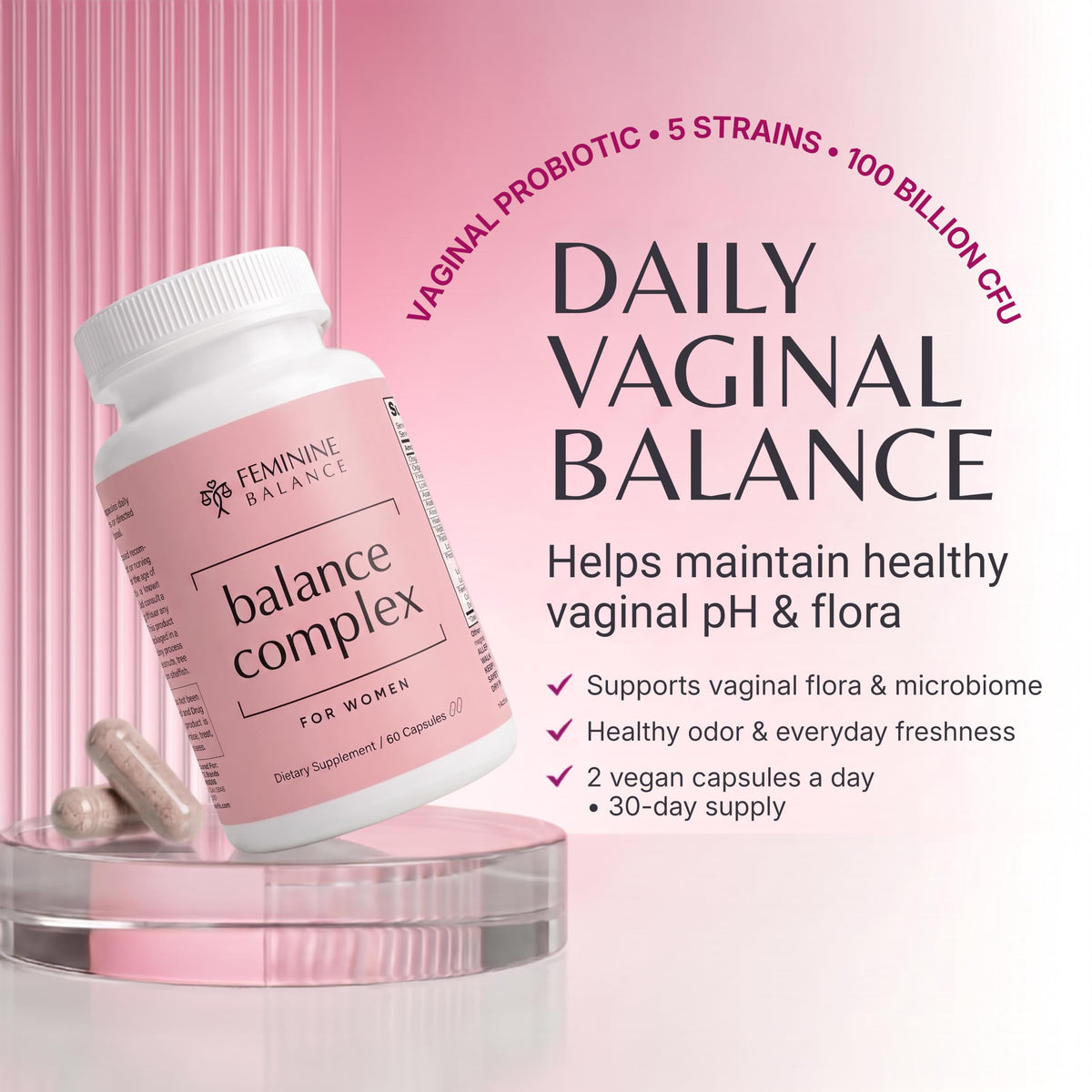 Instant Brands Balance Complex 17-in-1 Vaginal Probiotic - 60 Capsules - image 2