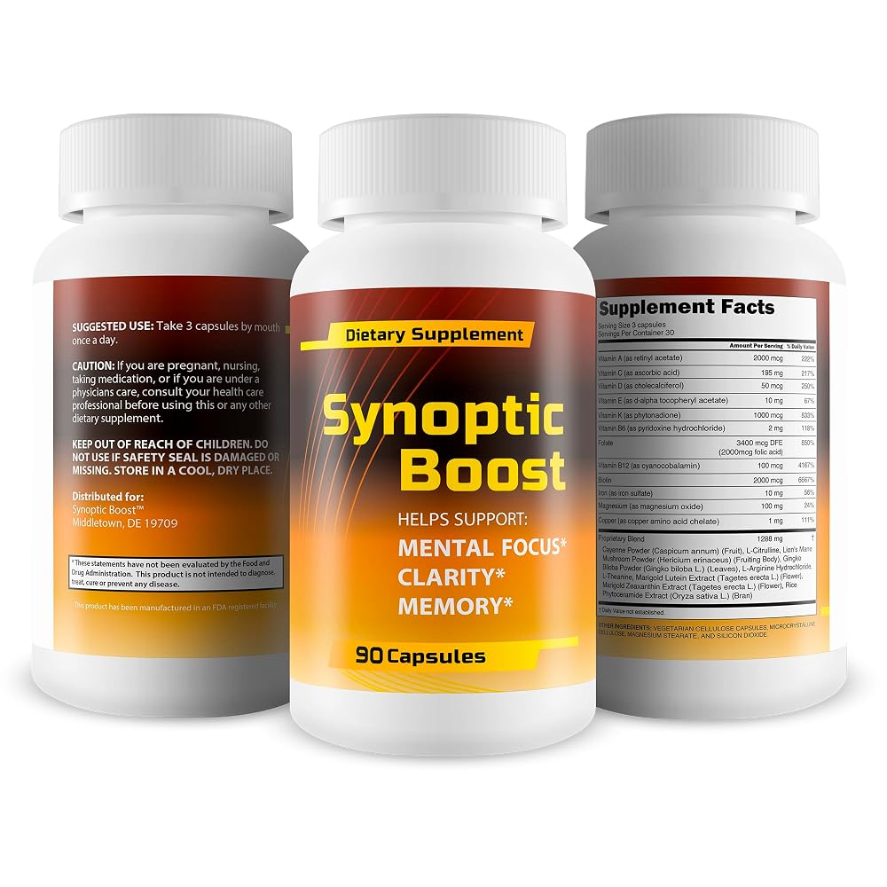 Synoptic Boost Brain Supplement for Memory & Focus - 90 Capsules - image 4