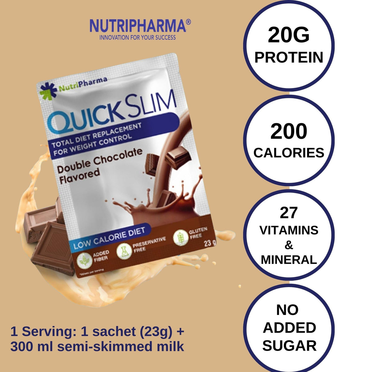 NUTRIPHARMA Quick Slim Quick Slim Meal Replacement Shakes for Weight