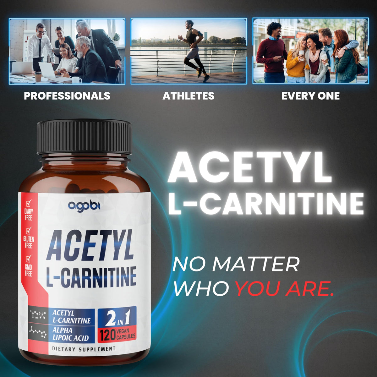agobi Acetyl L-Carnitine & Alpha Lipoic Acid Complex 1500mg - 120 Capsules - image 5