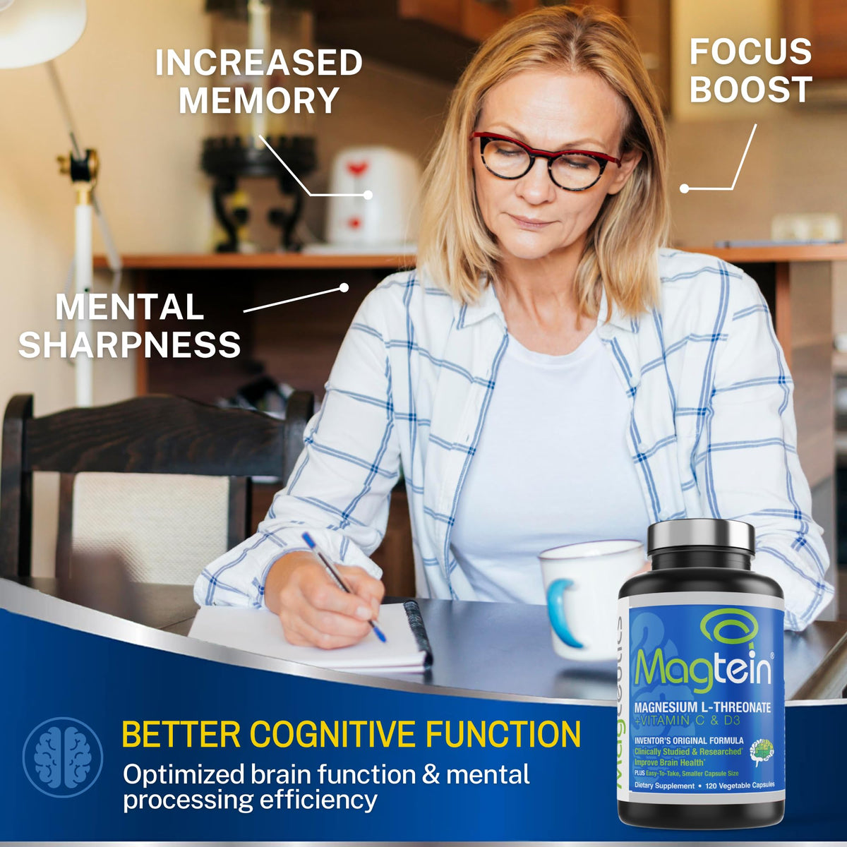 Magceutics Magtein Magnesium L-Threonate Brain Support - 120 Capsules - image 3