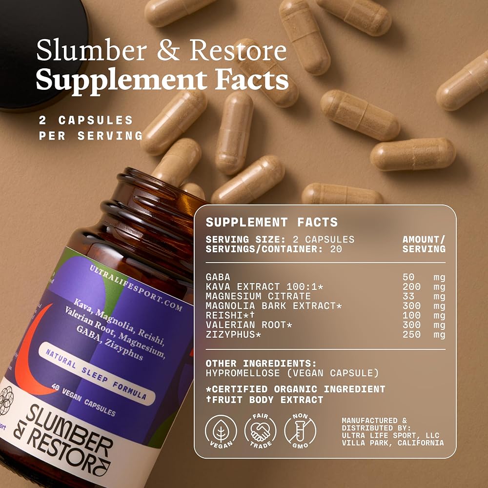 Ultra Life Sport Slumber & Restore Nighttime Supplement - 40 Capsules - image 2