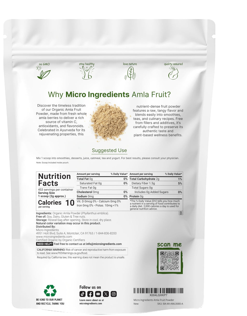 Micro Ingredients Organic Amla Powder - 32 oz - image 2