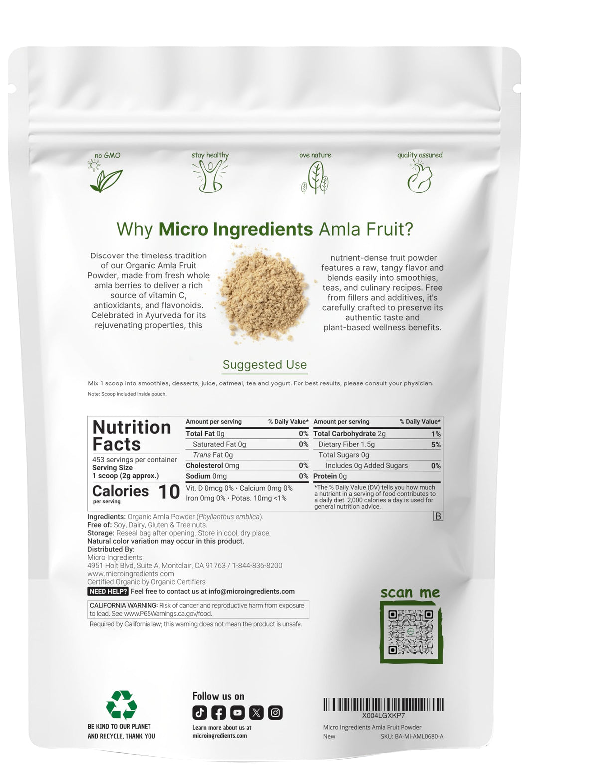 Micro Ingredients Organic Amla Powder - 32 oz - image 2