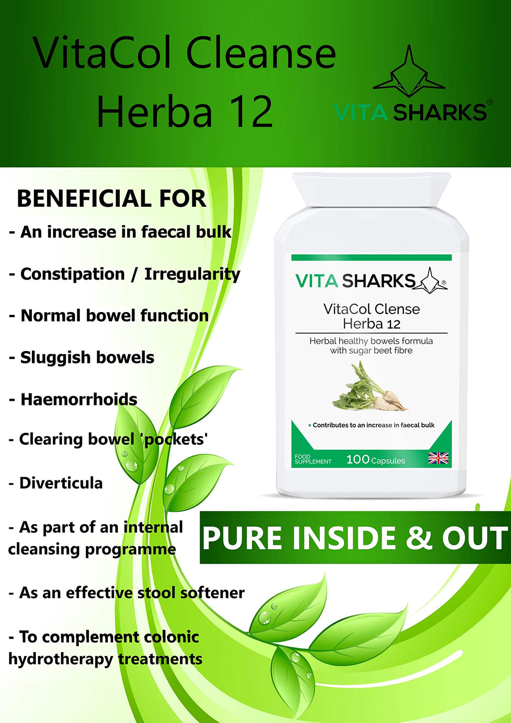 Vita Sharks VitaCol Clense Herba 12 Colon Cleanse - 1 Capsules - image 6