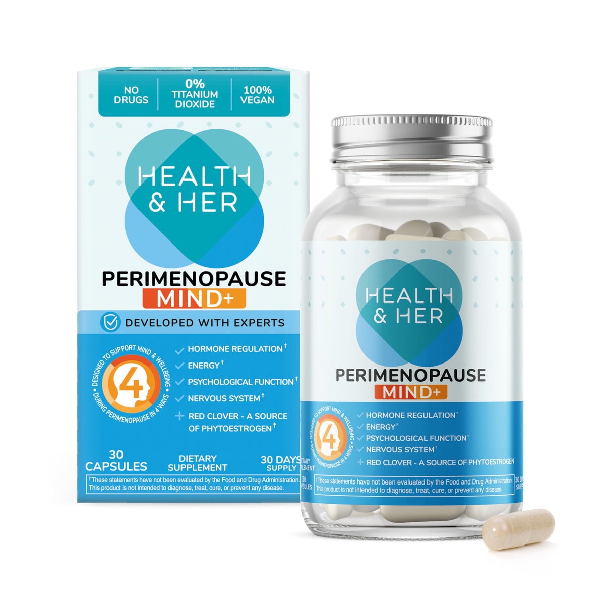 Health and Her Mind+ Perimenopause Dietary Supplement - 30 Capsules