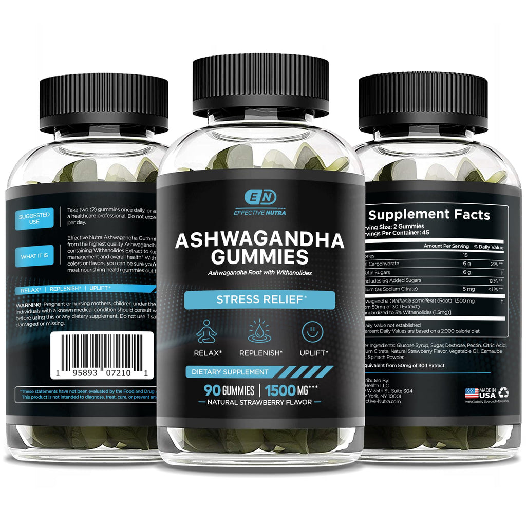 Effective Nutra Ashwagandha Gummies 1500mg - Stress Relief