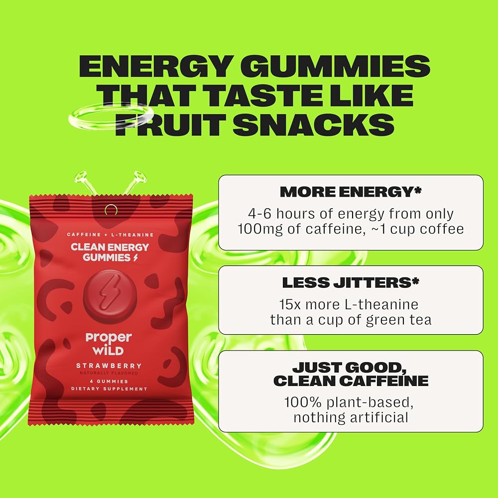 Proper Wild Vegan Energy Gummies with L-Theanine & Organic Caffeine