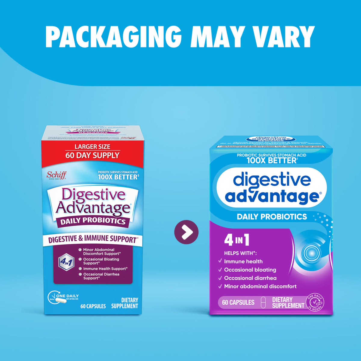 Digestive Advantage Daily Probiotic 4 in 1 Support - 60 Capsules - image 5