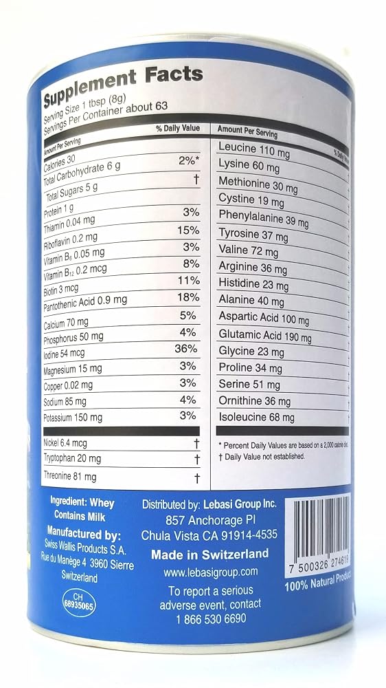 Lebasi Lactoserum Swiss Whey Supplement Powder - 2 x 500g - image 3