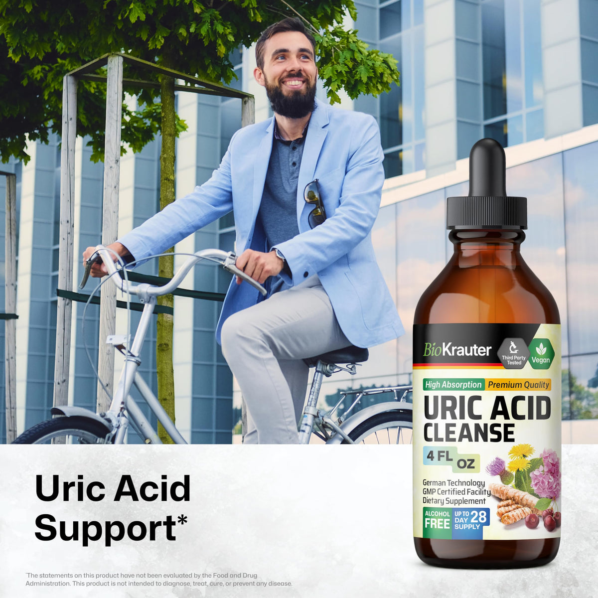 BIO KRAUTER 7-in-1 Uric Acid Support Tincture - 4 Fl Oz - image 2