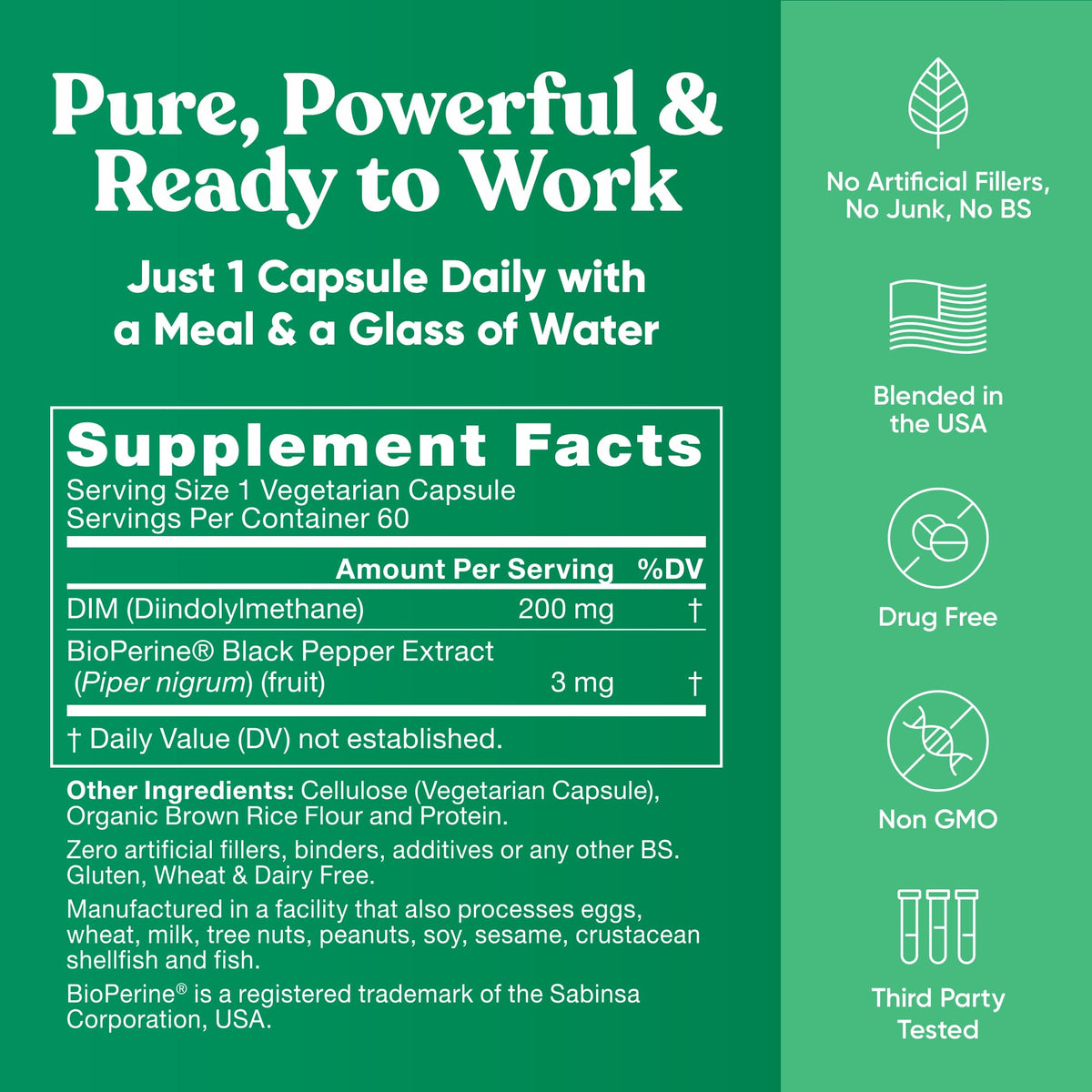 Eu Natural DIM Supplement 200mg Hormonal Balance - 60 Vegan Capsules - image 7