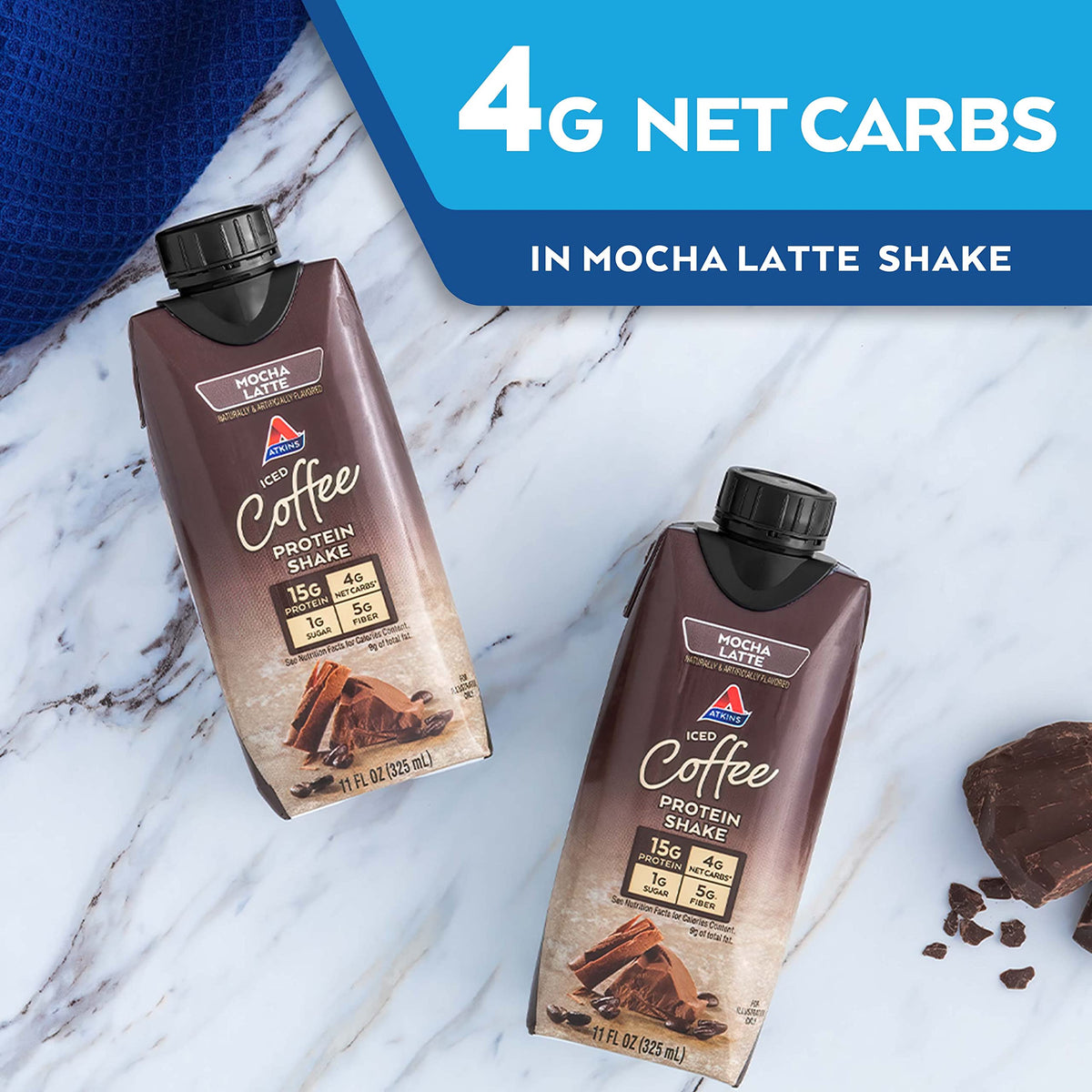 Atkins Mocha Latte Protein-Rich Shake, Keto Friendly - 15 Count - image 4