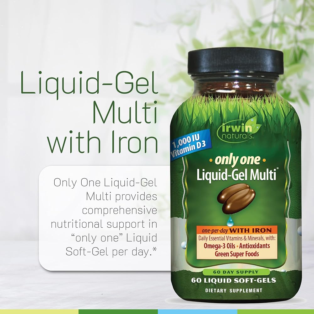 Irwin Naturals Only One Daily Multivitamin with Iron - 60 Softgels - image 5