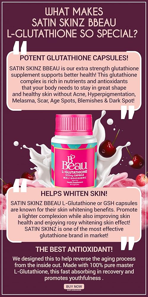 Elizkof Beauty B'Beau Glutathione 500mg & Vitamin C Capsules - 90 Count - image 7