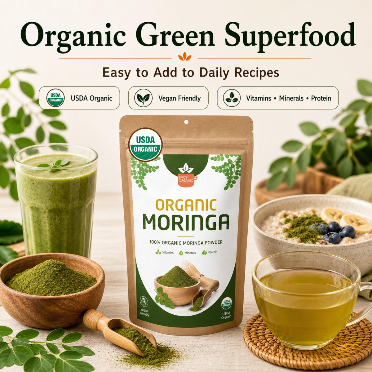 SPICY ORGANIC Organic Moringa Powder