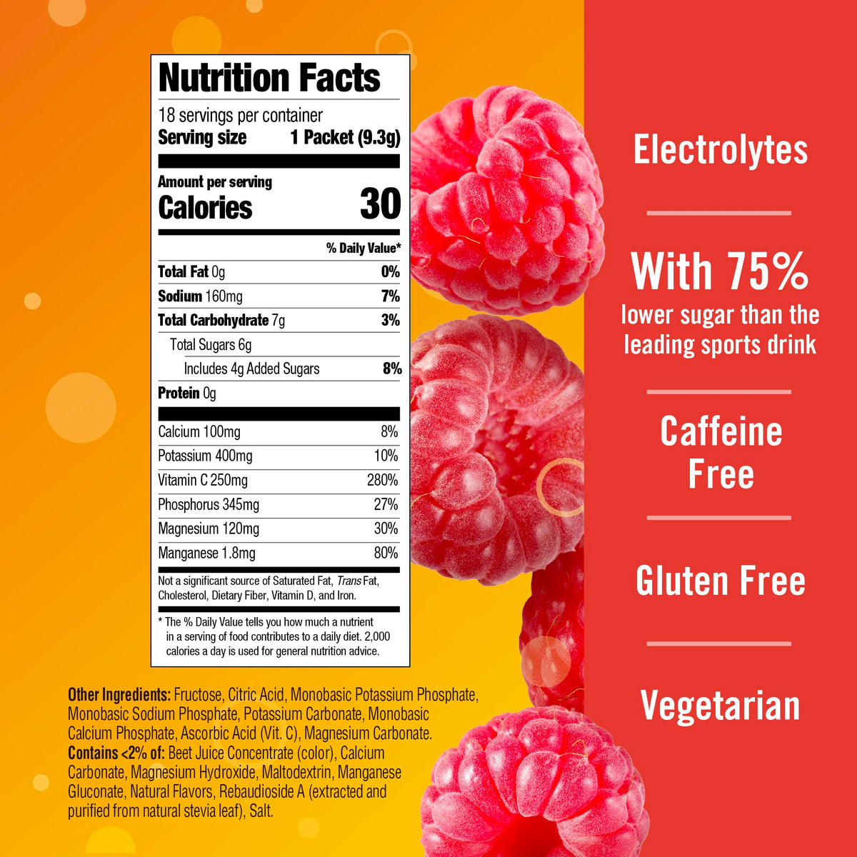 Emergen-C Hydration+ Vitamin C Sports Drink Mix Raspberry - 18 Packets - image 6