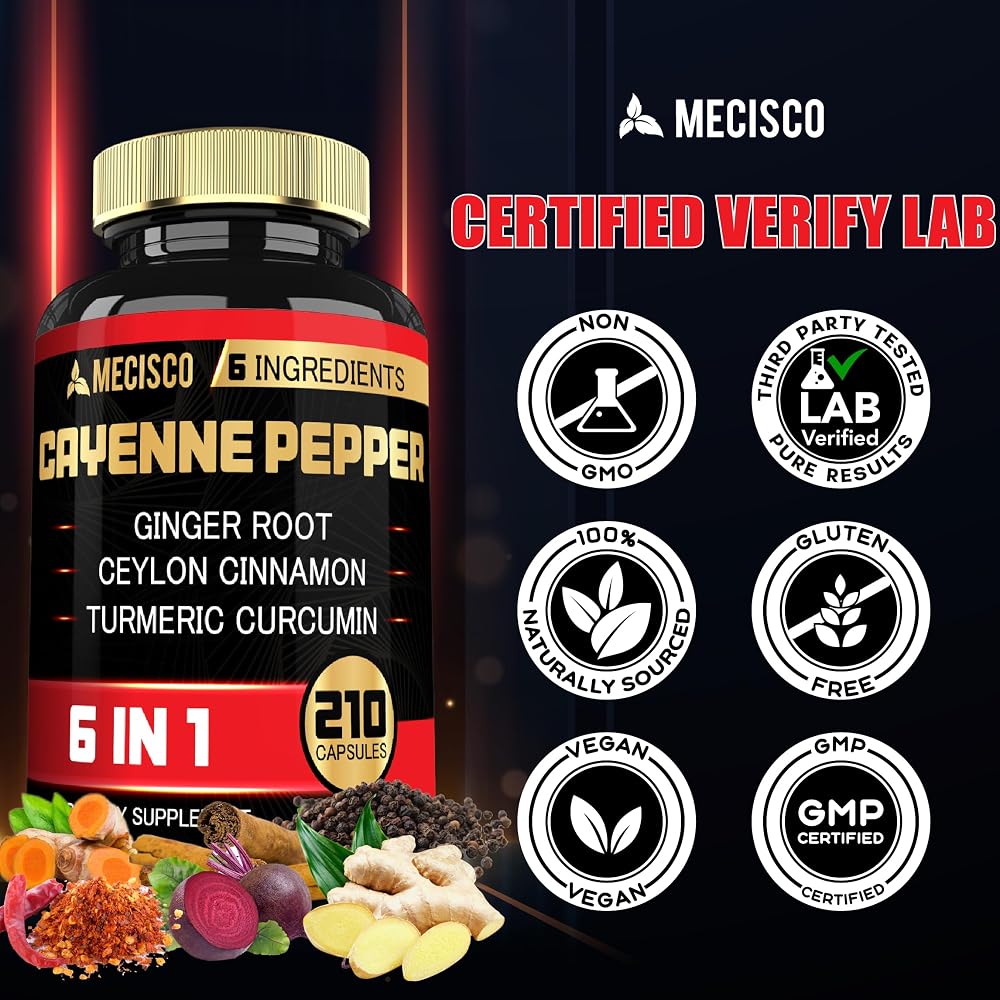 Mecisco Cayenne Pepper Capsules_60 210 Caps_300mg