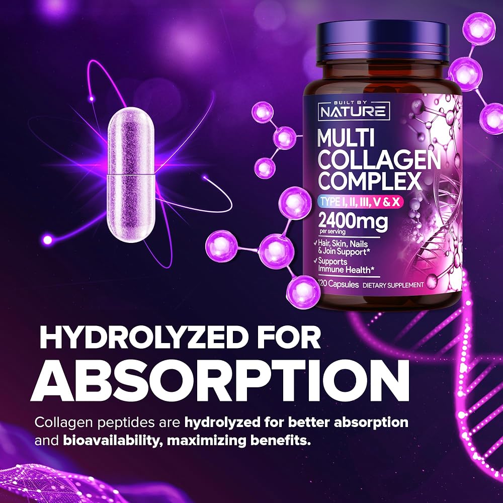 Built by Nature Multi Collagen Peptides Complex for Women - 120 Capsules - image 5