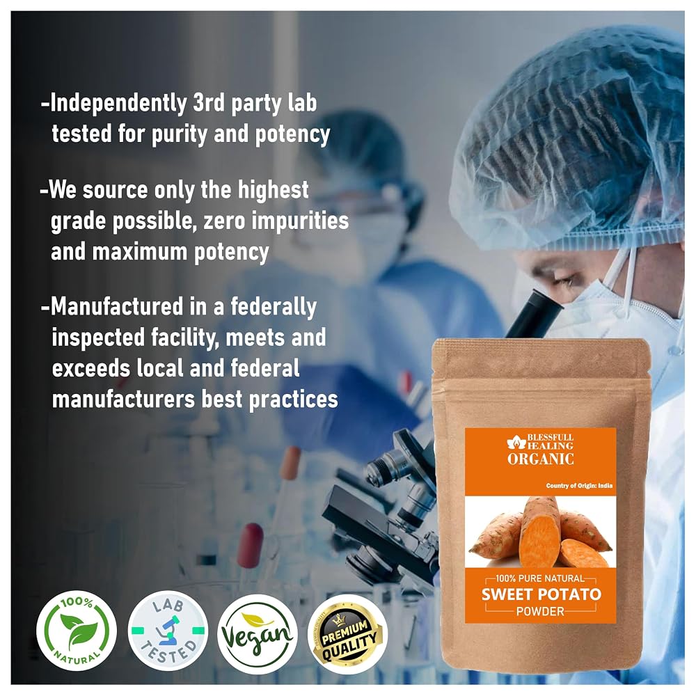 Blessfull Healing Organic Sweet Potato Powder 100% Pure Natural 200