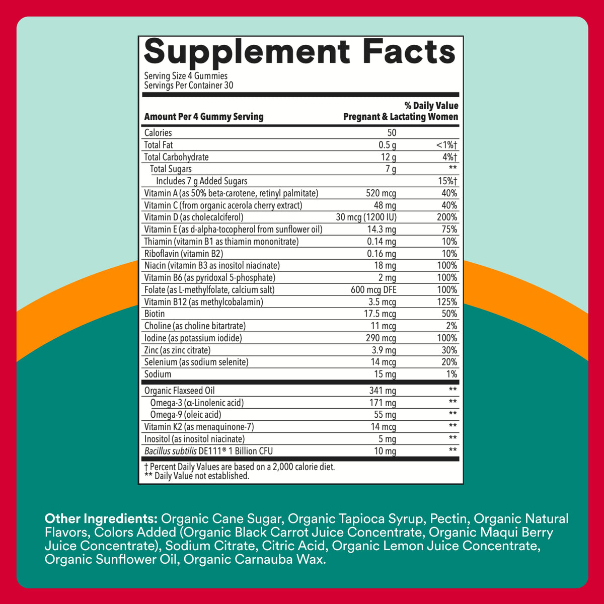 SmartyPants Organic Prenatal Vitamins with Probiotics - 120 Gummies - image 3