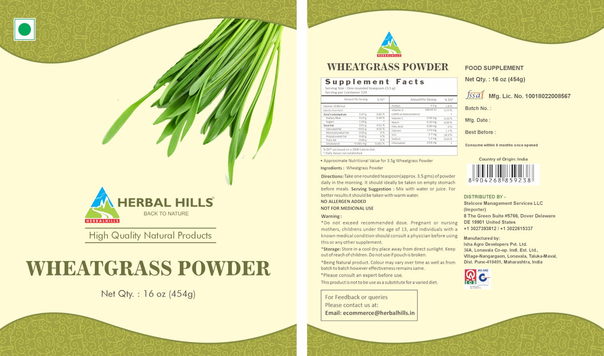 HERBAL HILLS Wheatgrass Powder - 16 oz - image 4