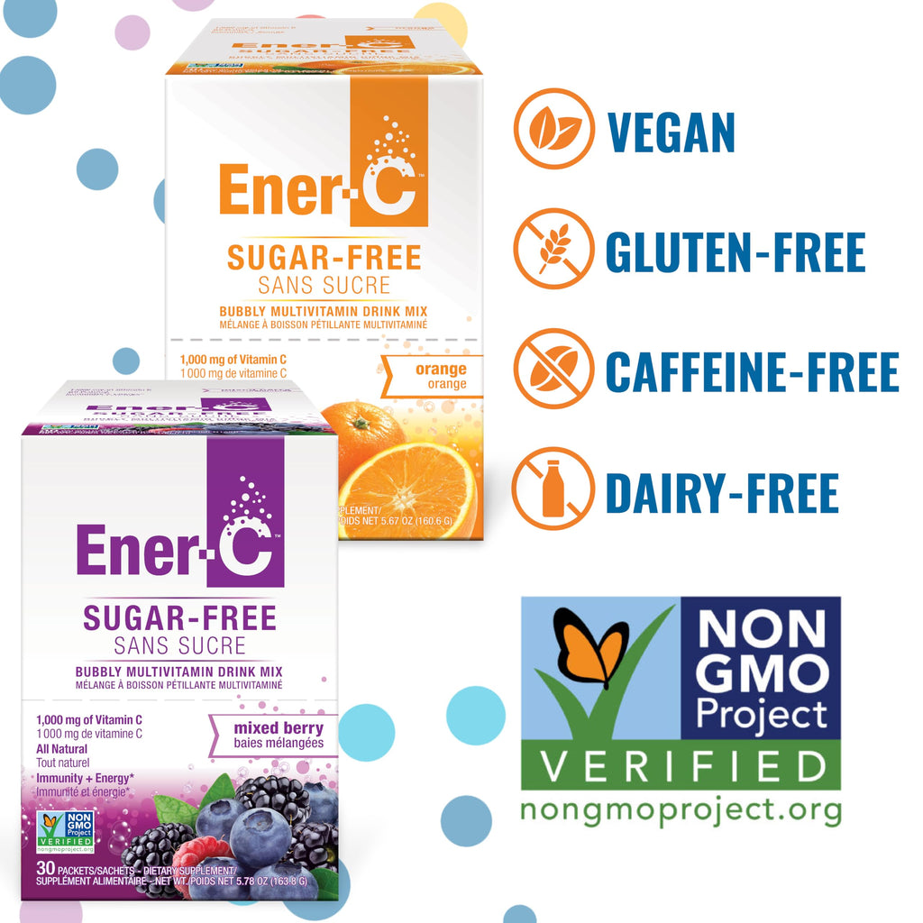 Ener-C Sugar Free Energy Orange Multivitamin Drink Mix Vitamin C