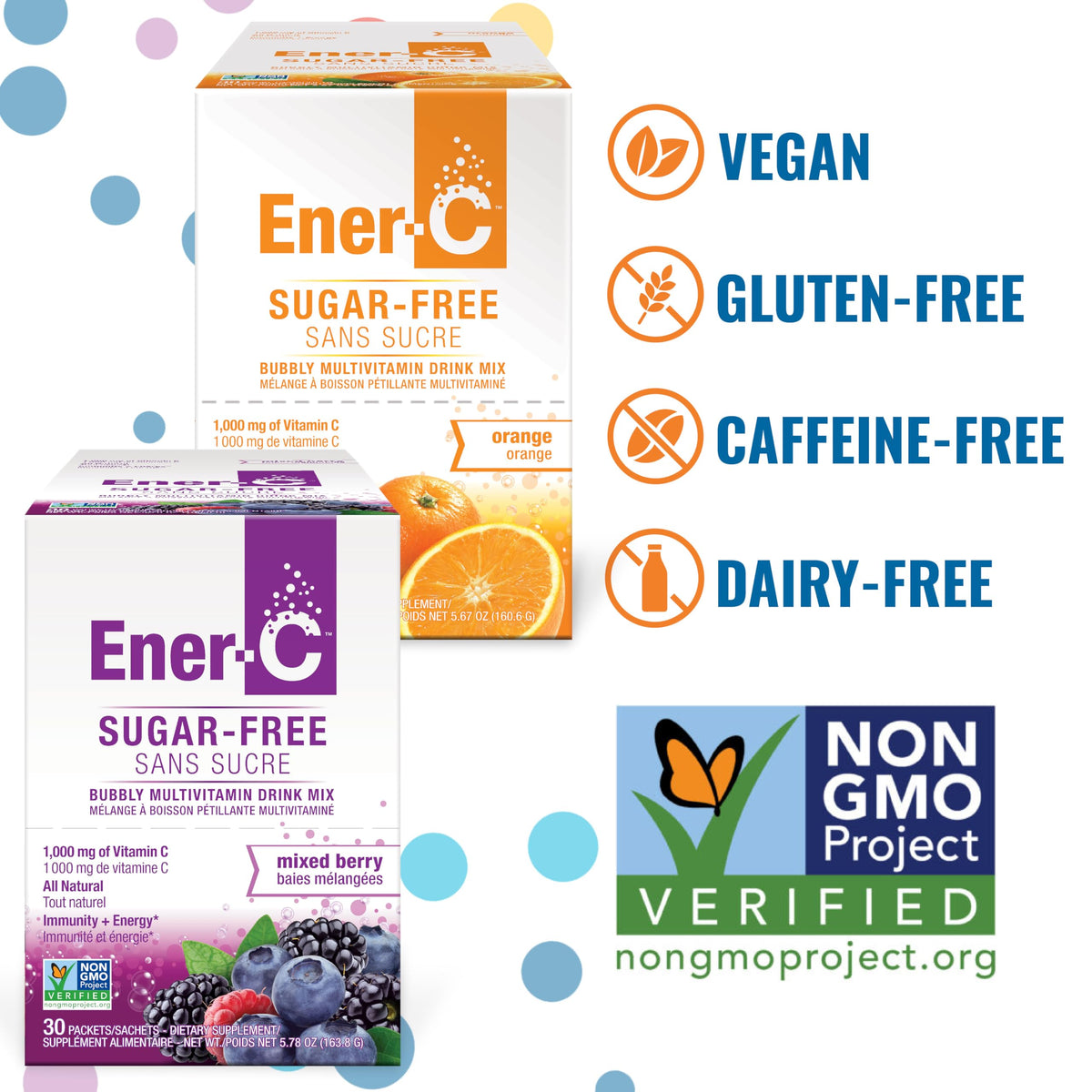Ener-C Sugar Free Energy Orange Multivitamin Drink Mix Vitamin C