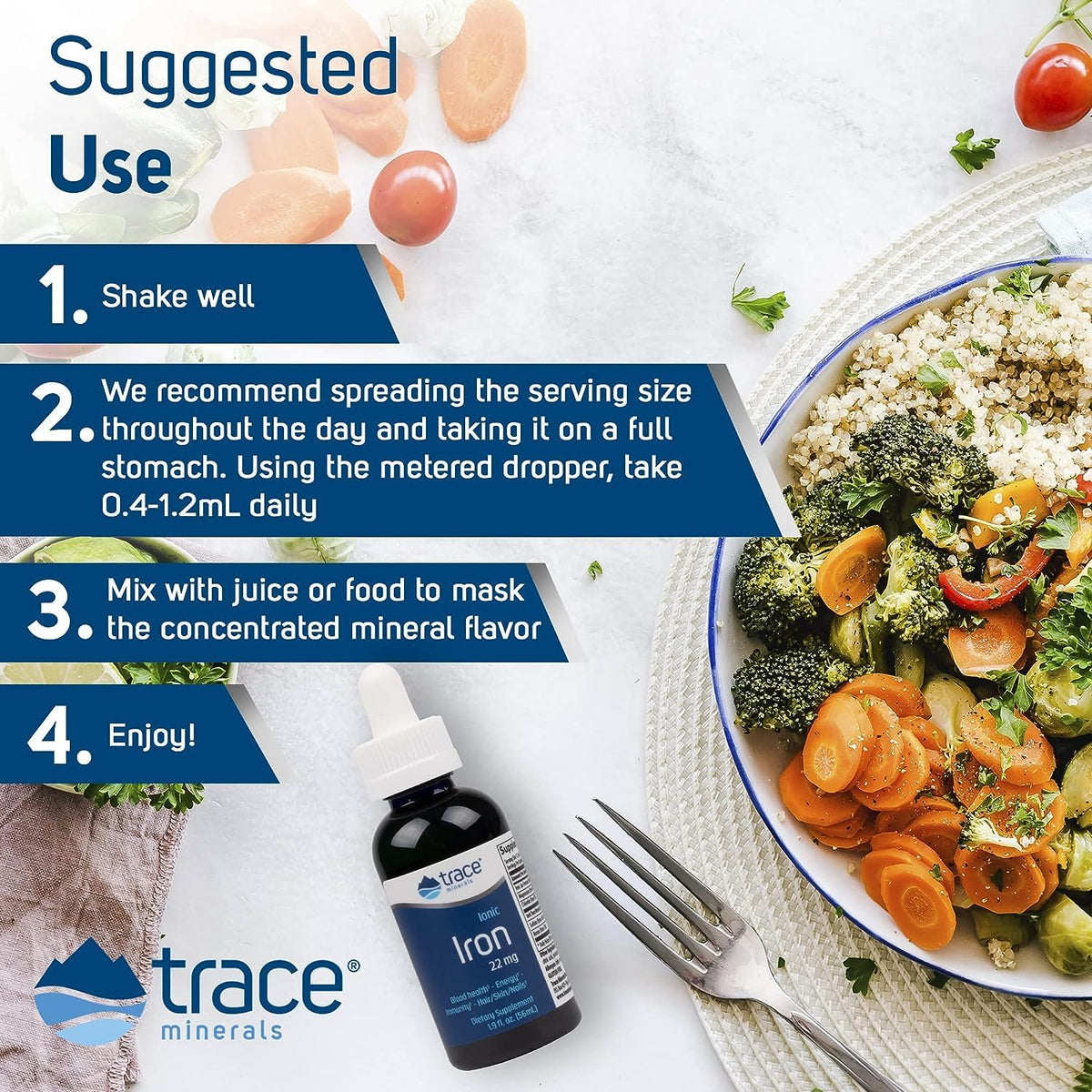 Trace Minerals Iron Liquid Supplement 22 mg - 1.9 fl oz - image 5