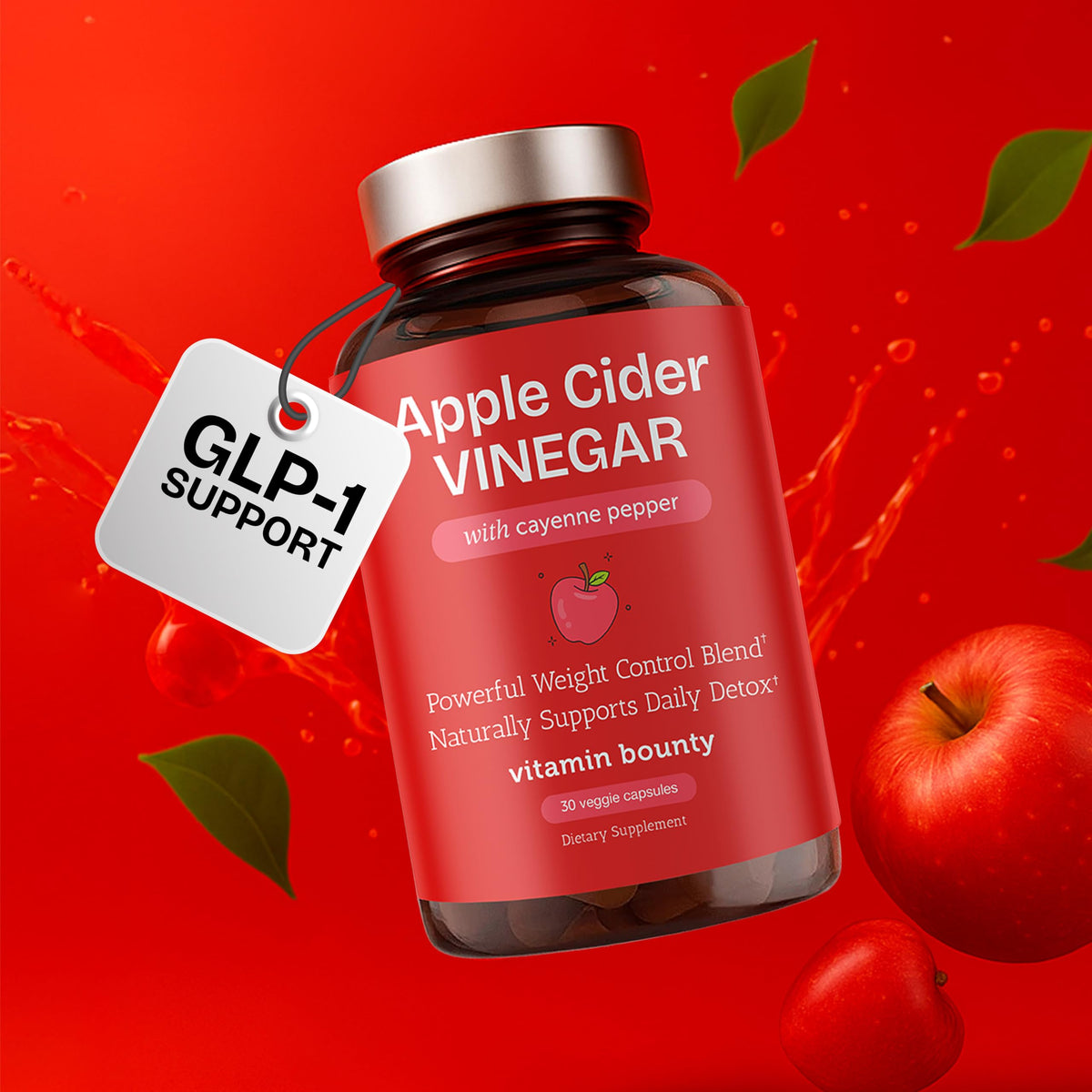 Vitamin Bounty Apple Cider Vinegar Capsules with GLP-1 Support - 30 Capsules - image 2