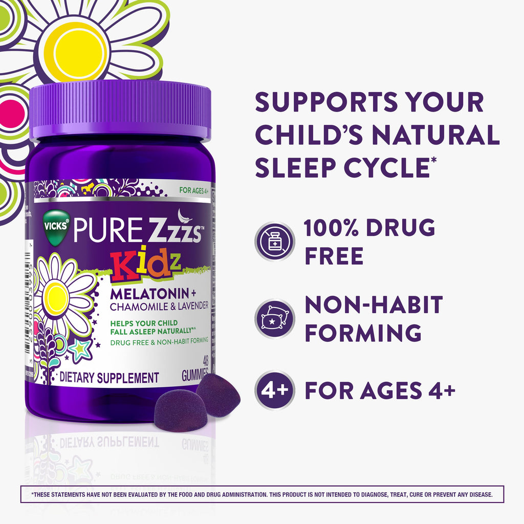 ZzzQuil PURE Zzzs Kidz Melatonin Sleep Aid Gummies - 48 Gummies - image 3