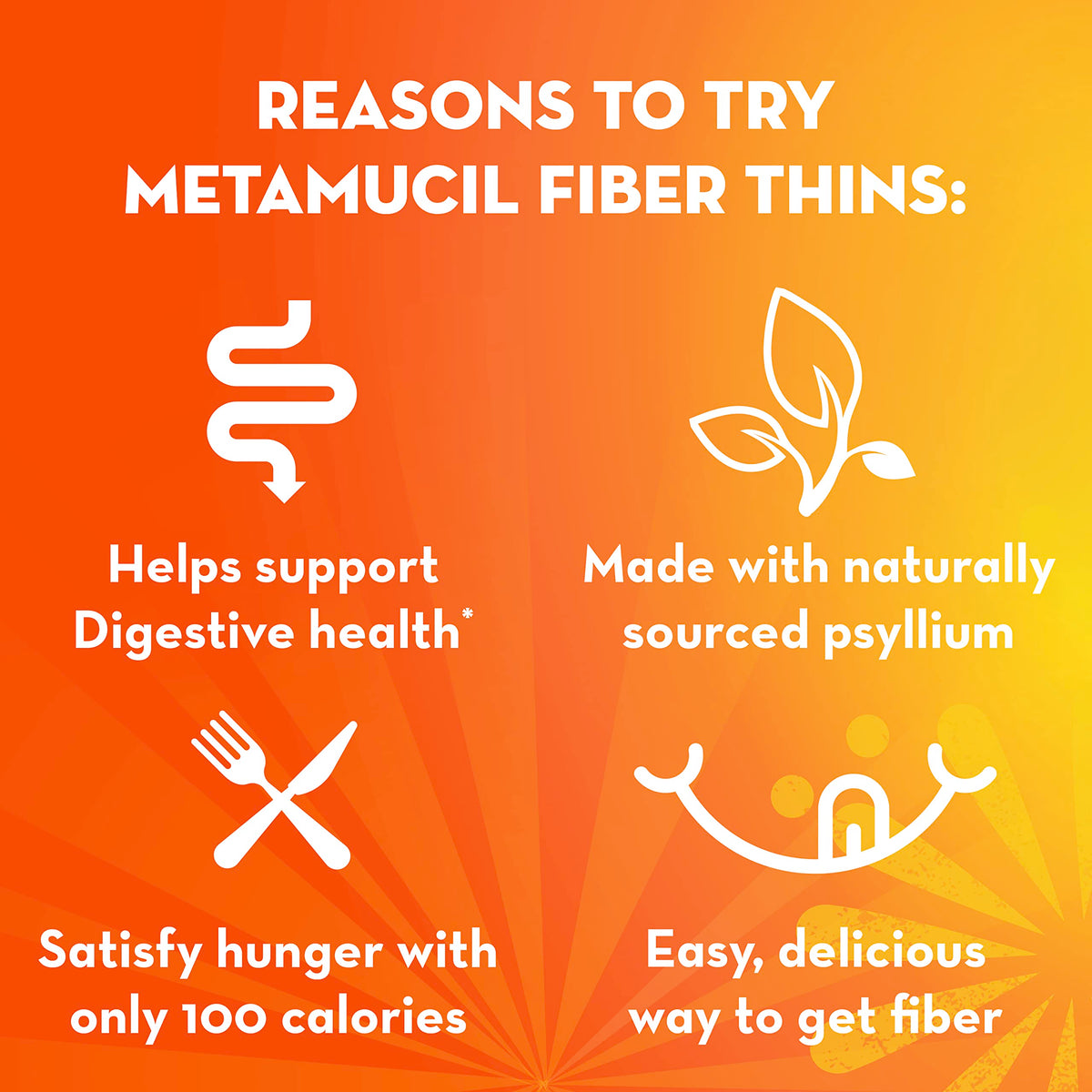 Metamucil Fiber Thins Apple Crisp Psyllium Husk - 48 Servings - image 3