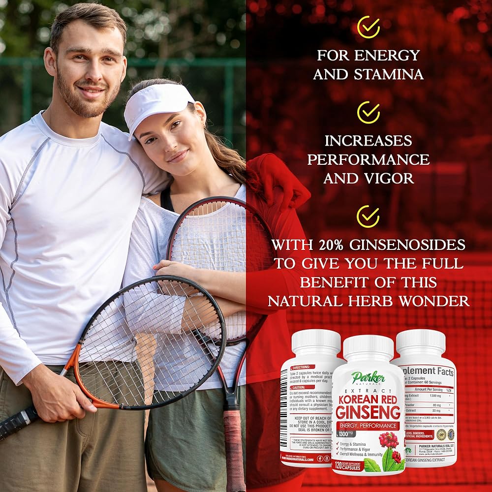Parker Naturals Korean Red Ginseng Extract 1300mg - 120 Capsules - image 4